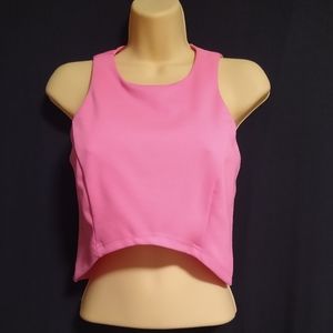 Lucy Paris Fuchsia Sleeveless Hi Low Sports Top